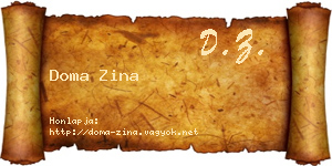Doma Zina névjegykártya